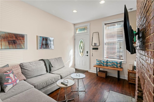175-177 43rd 1/2 St, Lawrenceville, PA 15201 - living room featuring hardwood / wood-style flooring and recessed lighting