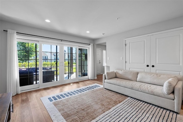 3155 Preston Way, Bridgeville, PA 15017 - living area featuring plenty of natural light, wood finished floors, and recessed lighting