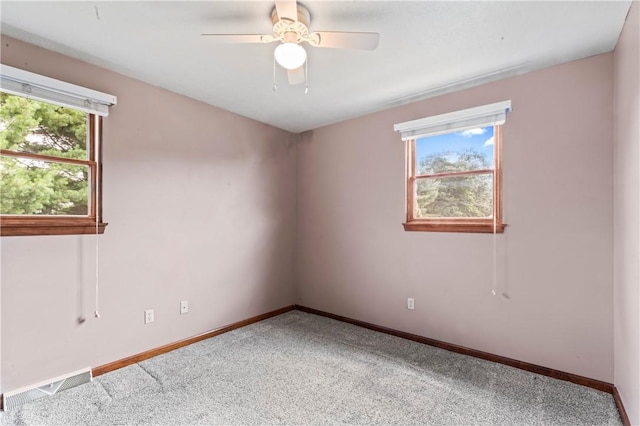 358 Shannon Cir, Daugherty Twp, PA 15066 - spare room with plenty of natural light, carpet, and a ceiling fan
