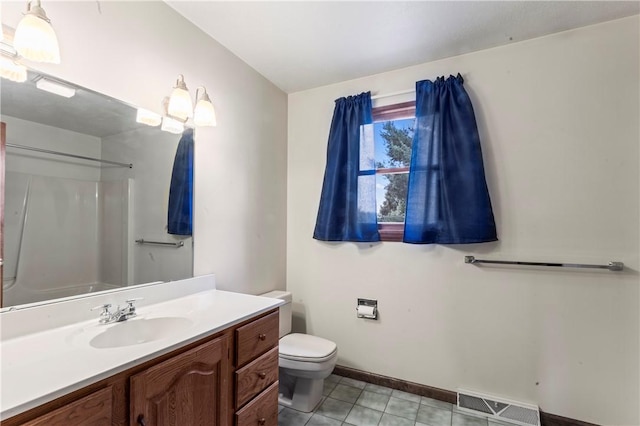 358 Shannon Cir, Daugherty Twp, PA 15066 - bathroom with vanity, tile patterned floors, and a shower