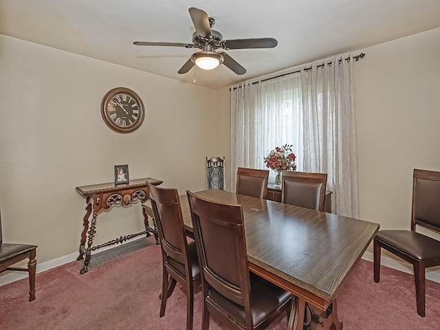 740 Churchill Ave, Penn Hills, PA 15235 - carpeted dining space featuring a ceiling fan and baseboards