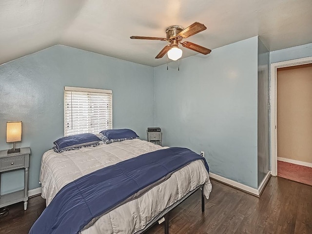 740 Churchill Ave, Penn Hills, PA 15235 - bedroom featuring wood finished floors, vaulted ceiling, and a ceiling fan