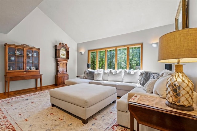 268 Glade Mills Rd, Middlesex Twp, PA 16059 - living room featuring lofted ceiling and light wood-style flooring