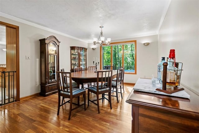 268 Glade Mills Rd, Middlesex Twp, PA 16059 - dining area featuring a chandelier, crown molding, and hardwood / wood-style floors
