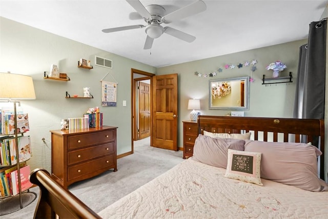 268 Glade Mills Rd, Middlesex Twp, PA 16059 - bedroom featuring light carpet and a ceiling fan