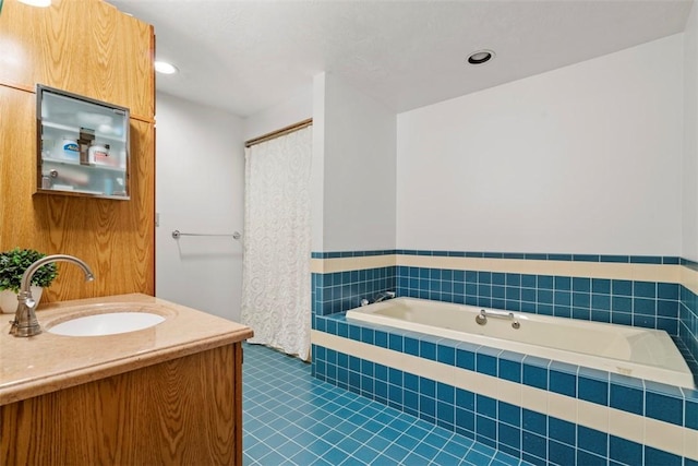 268 Glade Mills Rd, Middlesex Twp, PA 16059 - full bathroom featuring vanity, a garden tub, and tile patterned floors
