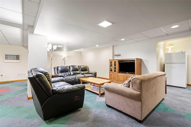 268 Glade Mills Rd, Middlesex Twp, PA 16059 - living room with carpet and recessed lighting