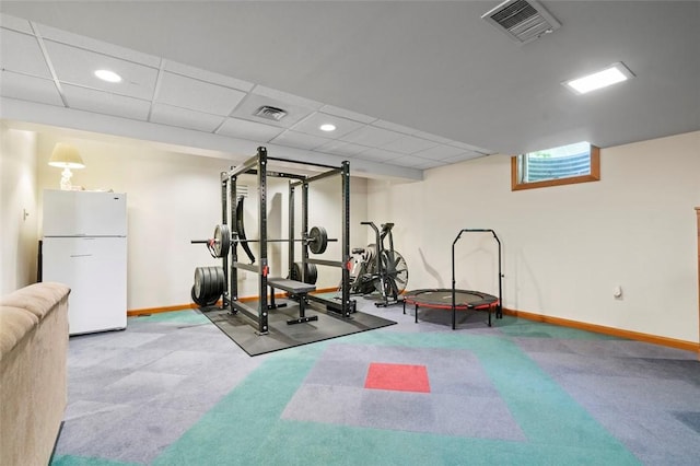268 Glade Mills Rd, Middlesex Twp, PA 16059 - exercise room featuring carpet and recessed lighting