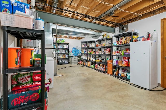 268 Glade Mills Rd, Middlesex Twp, PA 16059 - unfinished basement with freestanding refrigerator