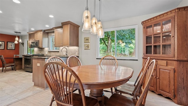 77 Ridgecrest Dr, Wilkins Twp, PA 15235 - dining space featuring recessed lighting and a chandelier
