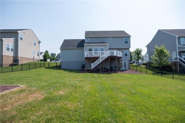 107 Marias Way S, Park, PA 15129 - rear view of property with stairway, a deck, and a fenced backyard