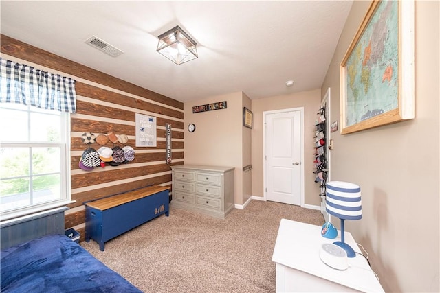 107 Marias Way S, Park, PA 15129 - bedroom featuring wooden walls and carpet floors