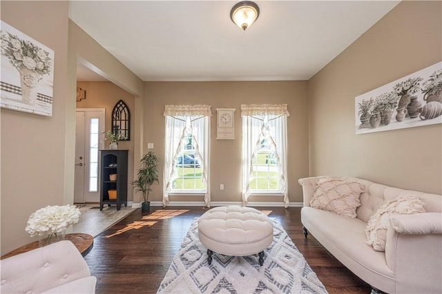 107 Marias Way S, Park, PA 15129 - living area with dark wood-type flooring and baseboards