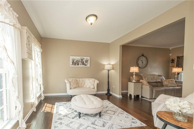 107 Marias Way S, Park, PA 15129 - living area featuring dark wood-style floors and baseboards