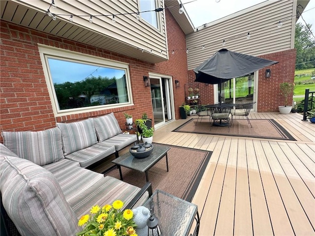132 Terrace Dr, North Sewickley Twp, PA 16117 - wooden terrace with an outdoor living space and outdoor dining area