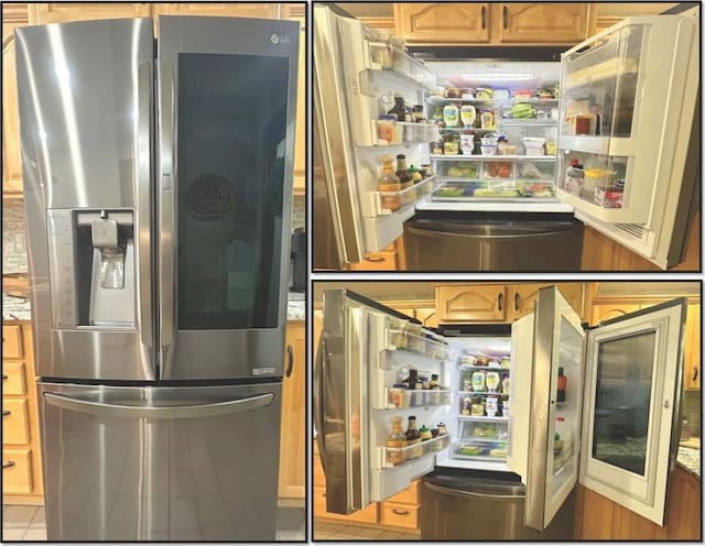 132 Terrace Dr, North Sewickley Twp, PA 16117 - bar area with stainless steel fridge with ice dispenser and refrigerator