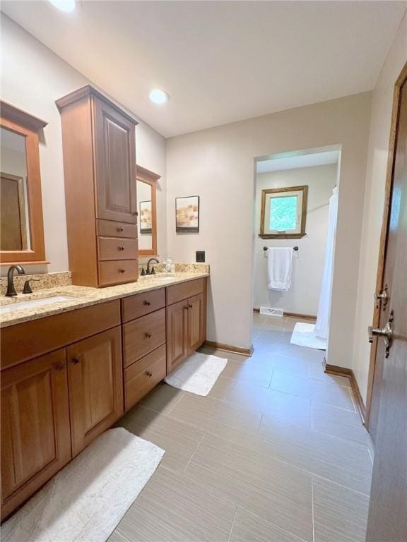 132 Terrace Dr, North Sewickley Twp, PA 16117 - full bathroom with double vanity and recessed lighting