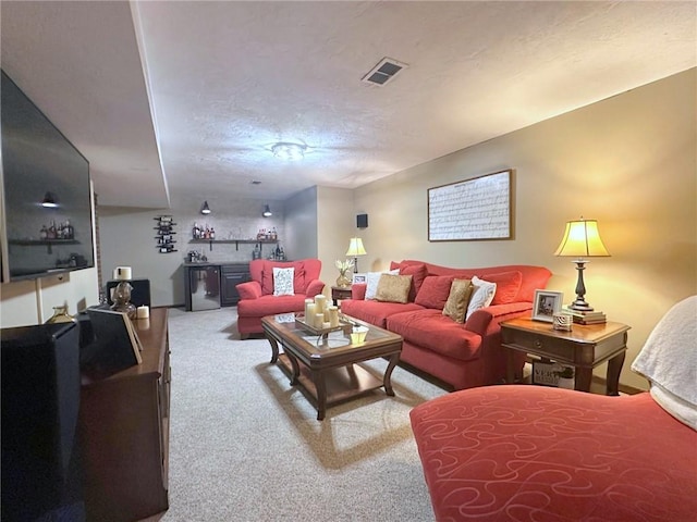 132 Terrace Dr, North Sewickley Twp, PA 16117 - living room featuring carpet floors and a textured ceiling