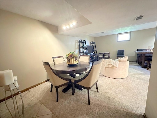 132 Terrace Dr, North Sewickley Twp, PA 16117 - tiled dining space featuring carpet and baseboards