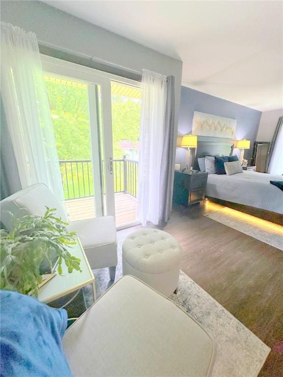 132 Terrace Dr, North Sewickley Twp, PA 16117 - bedroom featuring access to outside and wood finished floors