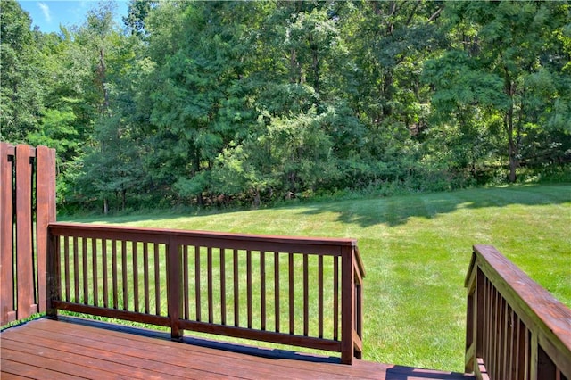 651 Village Green Blvd E, Adams Twp, PA 16046 - wooden deck with a yard and a forest view