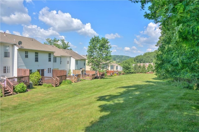 651 Village Green Blvd E, Adams Twp, PA 16046 - view of green lawn featuring a wooden deck and a residential view