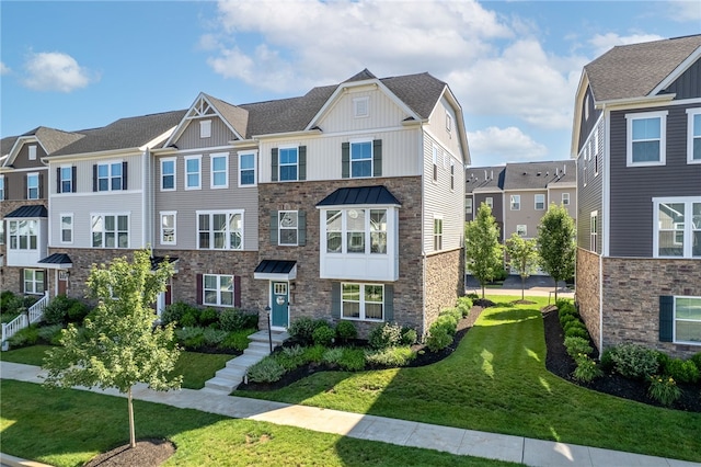 519 Captain Lee Boss Way, Cranberry Twp, PA 16066 - multi unit property with board and batten siding, a residential view, and a front yard