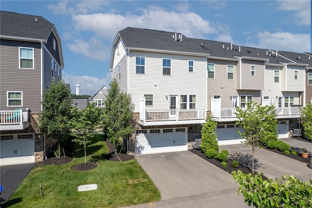 519 Captain Lee Boss Way, Cranberry Twp, PA 16066 - view of front of home featuring an attached garage, asphalt driveway, stone siding, and a residential view