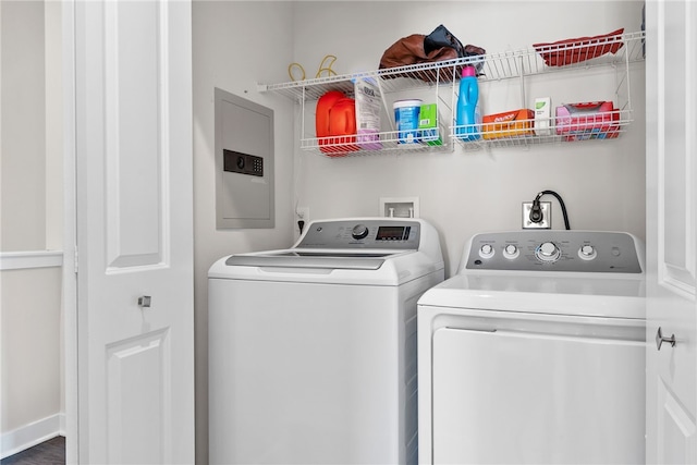519 Captain Lee Boss Way, Cranberry Twp, PA 16066 - laundry room with washer and dryer and electric panel