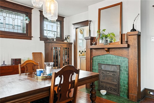 3100 Wainbell Ave, Dormont, PA 15216 - dining area featuring a fireplace