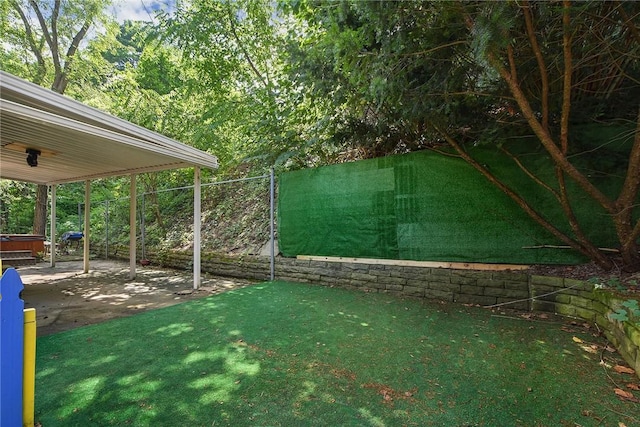 3931 Boulevard Dr, Squirrel Hill, PA 15217 - view of yard with a patio area and a hot tub