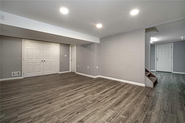 125 Holstein Dr, North Fayette, PA 15071 - finished below grade area with dark wood-type flooring and recessed lighting