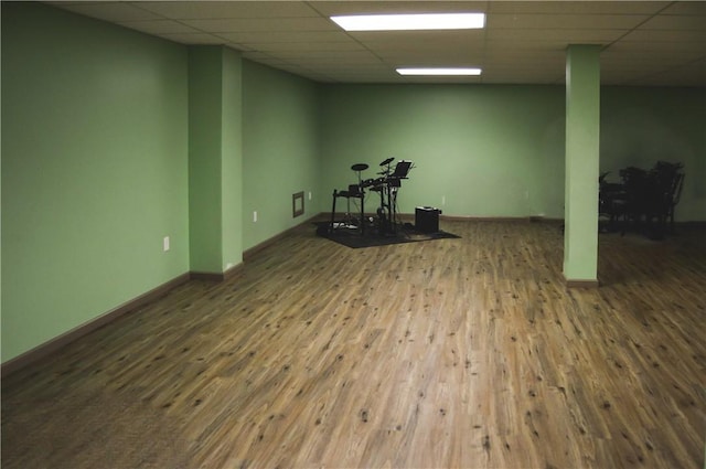 405 Hogg Rd, Worthington, PA 16262 - exercise room with wood finished floors and a drop ceiling