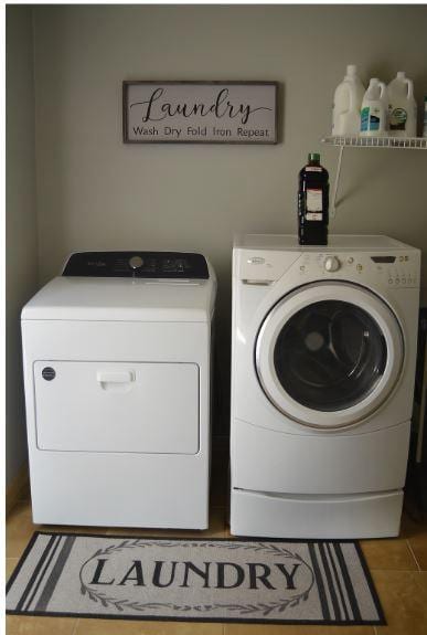 405 Hogg Rd, Worthington, PA 16262 - laundry room featuring washer and dryer and tile patterned floors