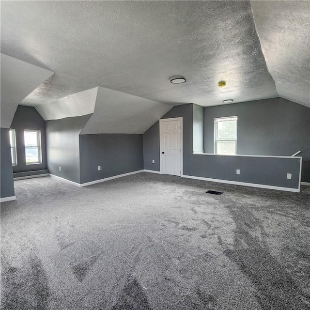 1914 Arlington Ave, Arlington, PA 15210 - additional living space featuring a textured ceiling, vaulted ceiling, and carpet floors