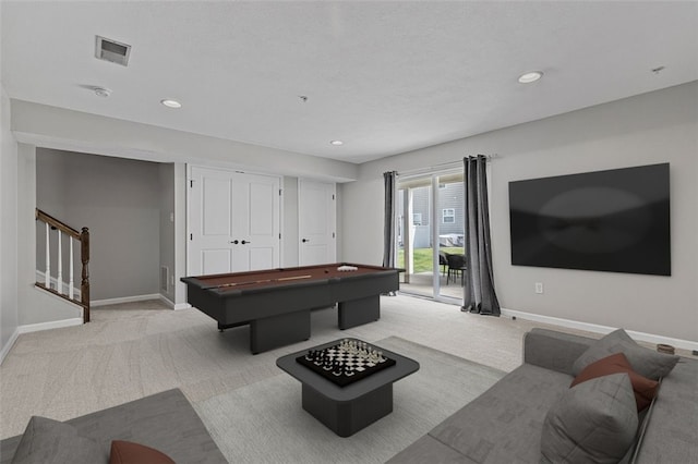 1009 Grey Fox Cir, Bridgeville, PA 15017 - game room with light carpet, pool table, and recessed lighting
