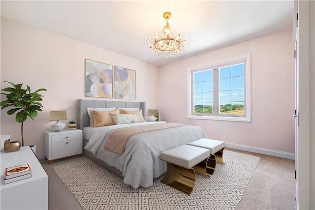 507 Saddlewood Dr, Peters Twp, PA 15367 - bedroom with a chandelier and carpet flooring