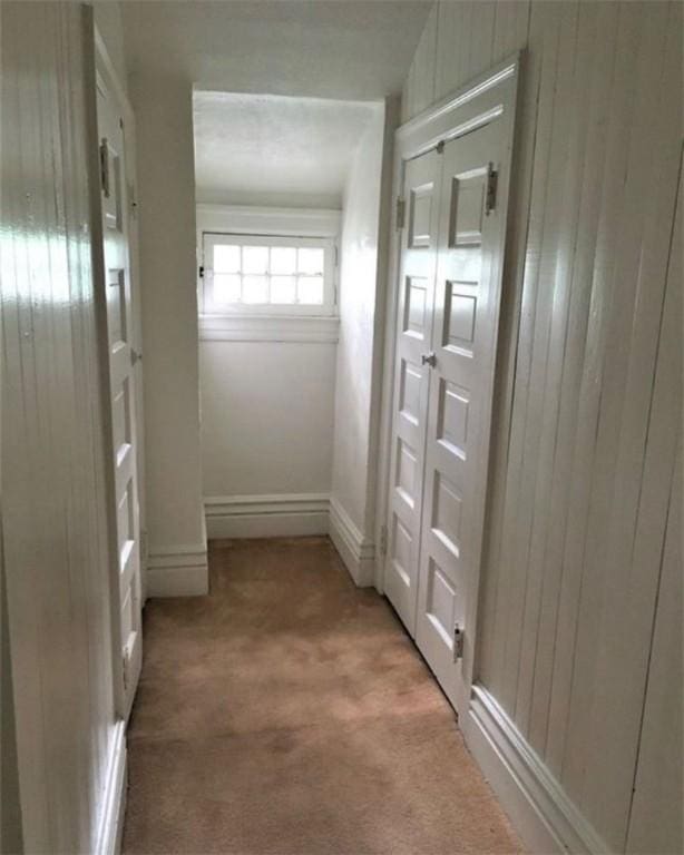 318 Mueller Ave, Crafton, PA 15205 - corridor with light carpet and wood walls