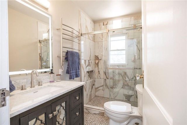 3715 Tuscarawas Rd, Brighton Twp, PA 15009 - bathroom with vanity, a stall shower, and tile patterned flooring