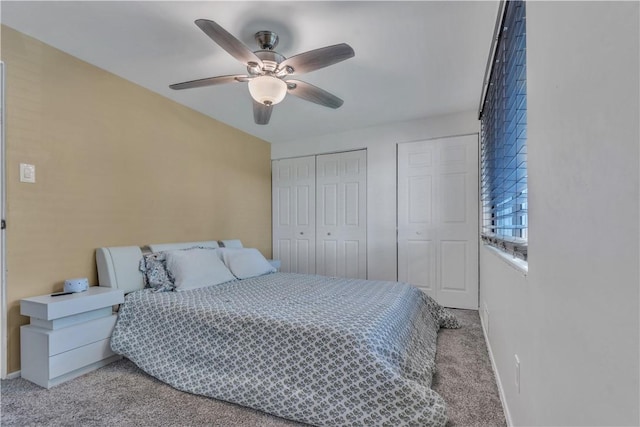 3616 Allendale Cir, Sheraden, PA 15204 - bedroom featuring carpet floors, multiple closets, and a ceiling fan