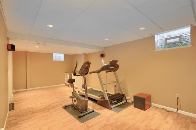 329 Oak Grove Ct, Mccandless, PA 15090 - exercise room with wood finished floors, healthy amount of natural light, and recessed lighting