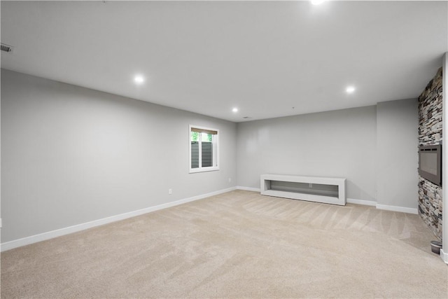 152 Cole Dr, Robinson Twp, PA 15136 - basement with carpet flooring and recessed lighting