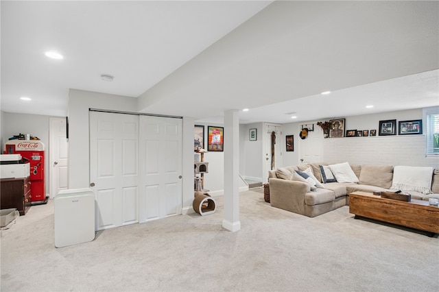 68 Cynthia Dr, Carnegie, PA 15106 - carpeted living area featuring recessed lighting