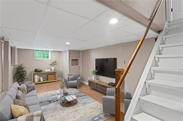334 Shaler St, Mt Washington, PA 15211 - living area with stairway, wood finished floors, and recessed lighting