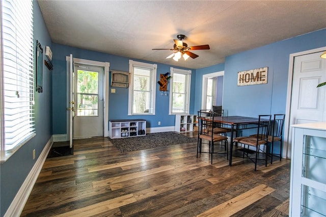 901 Alexander St, Shaler, PA 15116 - dining room with dark wood-style floors and a ceiling fan