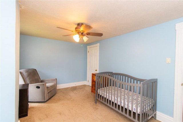 901 Alexander St, Shaler, PA 15116 - bedroom featuring carpet floors, ceiling fan, and a nursery area