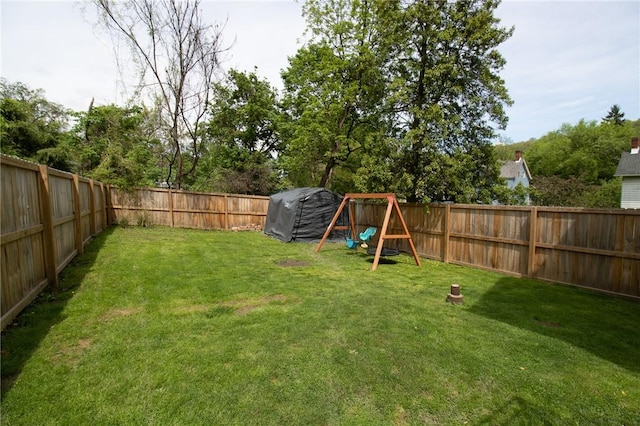 901 Alexander St, Shaler, PA 15116 - fenced backyard featuring a playground