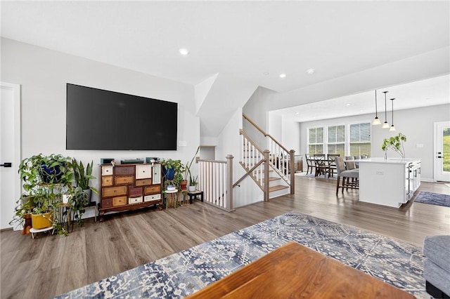 124 Rivulet Pl, Jackson Twp, PA 16063 - living area with wood finished floors and recessed lighting