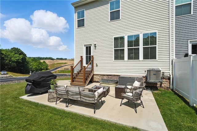 124 Rivulet Pl, Jackson Twp, PA 16063 - view of patio with grilling area, outdoor lounge area, and entry steps