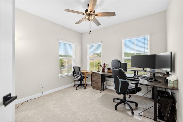 124 Rivulet Pl, Jackson Twp, PA 16063 - office space with ceiling fan and light carpet